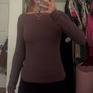 Wild Fable Chocolate Long Sleeve Tee